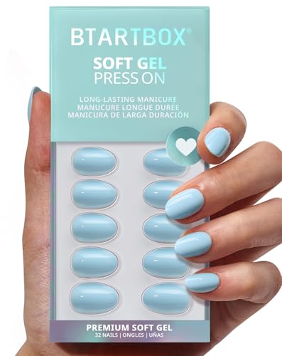 BTArtbox Extra Short Press On Nails - Sky Transition, Easy-to-Apply