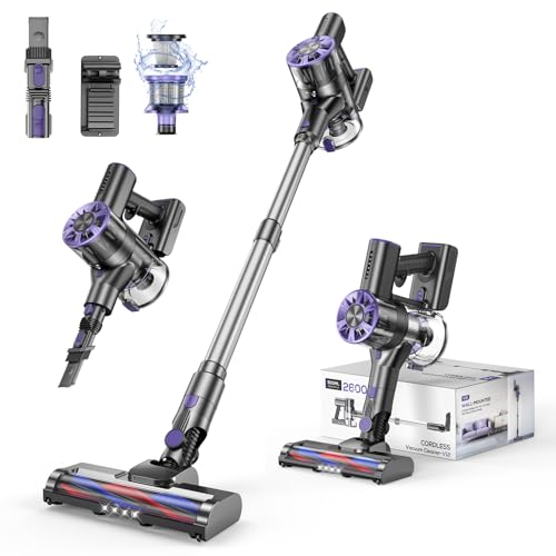 Comvtu Cordless Vacuum Cleaner Rechargeable with 2600mAh Detachable Battery, Powerful Vacuums with 2 Adjustable Modes, Lightweight Portable Stick Vacuum for Home (Ink Purple) by Comvtu - Used condition - US$269.27