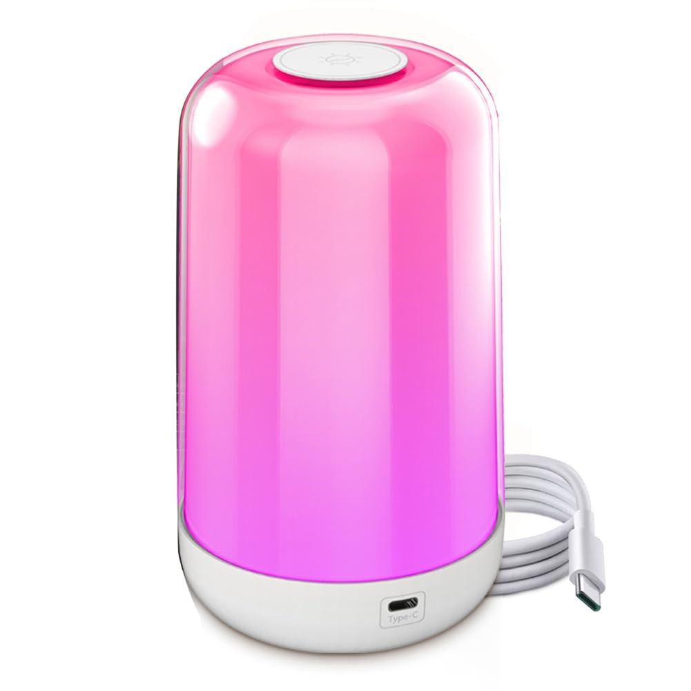 Lampe de chevet Bluetooth tactile LED RVB réglable et rechargeable sans fil
