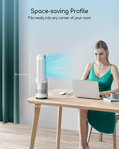 Zicooler Tower Fan For Bedroom, 22 Inch Bladeless Fan, 80° Oscillating Fan With Remote, 8 Speeds, 8H Timer, Quiet Desk Cooling Fan, Standing Floor Fans For Indoor Home Office Room #TOP5