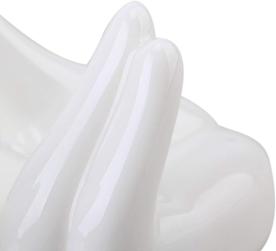 Yibuy White Porcelain Ocarina Display Accessories Ocarina Ceramic Hand Stand for Music Lovers - Image 5