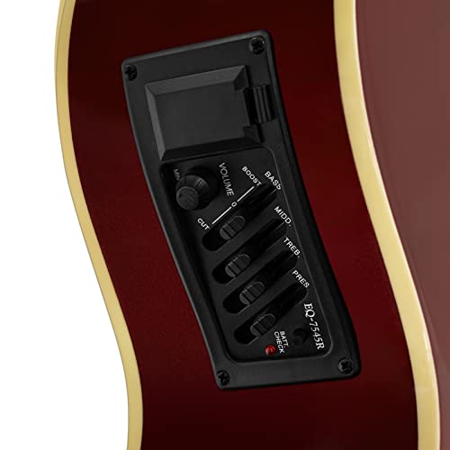 TIGER ACG4-RD Guitare électro-acoustique 4/4 pour débutants avec accordeur 3 bandes et égaliseur intégrés – Sac de… - Les Beatles, Paul McCartney, John Lennon, RIngo Starr, George Harrison TIGER ACG4-RD Guitare électro-acoustique 4/4 pour débutants avec accordeur 3 bandes et égaliseur intégrés - Sac de… – Image 6