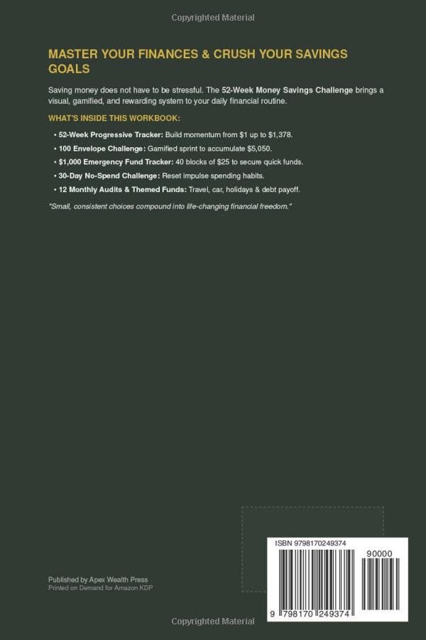 52-Week Money Savings Challenge: The Ultimate Interactive Tracker & Visual Workbook to Save Money, Build Wealth, and Crush Your Financial Goals image 3