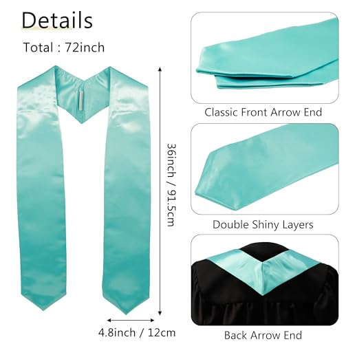 Image of GraduationMall 12 Pieces 72 Inch Plain Graduation Stole Bulk Sublimation Blank Honor Graduation Sash Unisex Adult