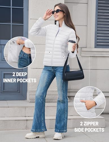 image for MAGCOMSEN Women Puffer Down Jacket Long Sleeve Lightweight Zip up Jack