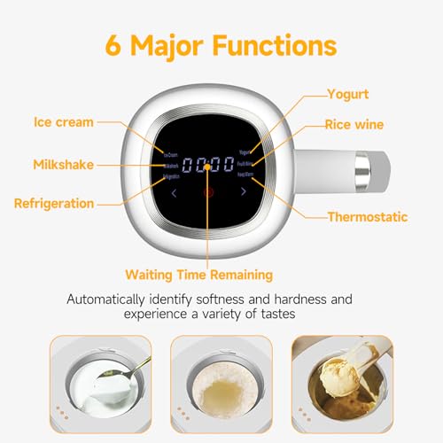 Vingvo Ice Cream Maker Machine, Protable Electric Frozen Yogurt And Sorbet Maker Machine Without Pre Freezing thumb #1