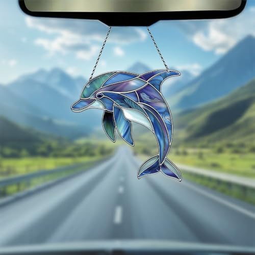 Image of Dolphin Acrylic Ornament Gift for Dolphin Lovers Christmas Hanging Decor