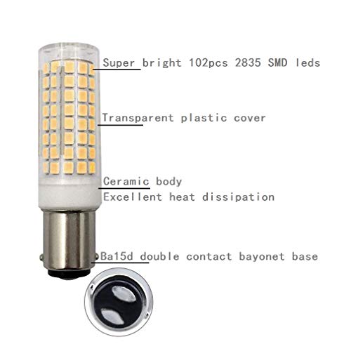 Lxcom Lighting 10W Ba15D Led Corn Bulb 6 Pack Dimmable Double Contact Bayonet Base Led Bulb 80W Halogen Bulbs Equivalent Jd Type T3/T4 Bulbs Warm White 3000K 1000Lm For Pendants Sewing Machine Bulb #TOP3