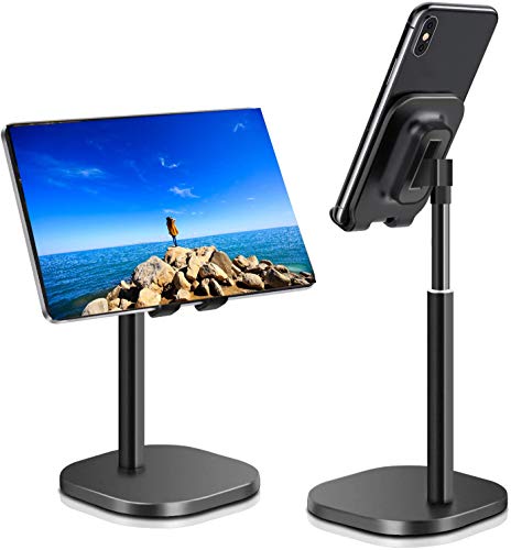 Cell Phone Stand, WBSZDS Cell Phone Holder, Phone Stand Height Adjustable Cradle, Dock, Aluminum Phone Holder for Desk Tablet Stand Desktop Phone Stand Compatible with All Smart Phone/Pad