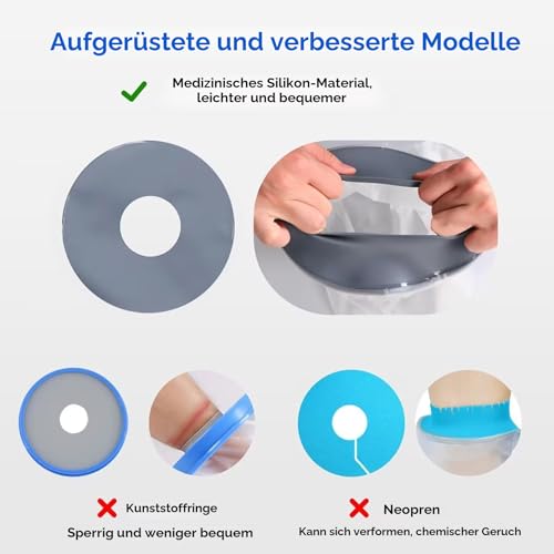COMFYTHERA Wasserdichte Fußgussabdeckung für Dusche, Knöchel, Wundschutz, Bad, Erwachsene, wasserdichte Gipstasche, Duschen für Operationen, Fuß, Knöchel, Verbrennungen, wiederverwendbar