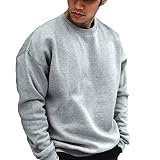 [Manatsulife] パーカー メンズ 長袖 トレーナー Tシャツ スウェット プルオーバー 部屋着 春秋 T-06 (グレー, M)