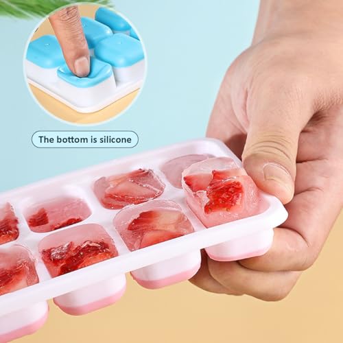 Bandejas para Cubos de Hielo, Pack de 3, Silicona Reutilizable miniatura 4