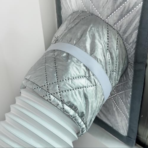 gulrear 40" Heavy Duty Portable Air Conditioner Window Kit Reflective Aluminum Foil Thermal Shield, 100% Blackout & Waterproof Adjustable Height 3-Layer Insulated Portable AC Window Seal Kit