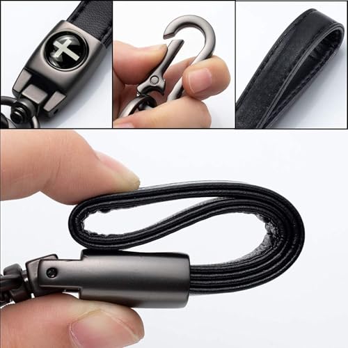 Image of Christian Cross Leather Keychain for Men - Christian Gift for Dad Husband Son