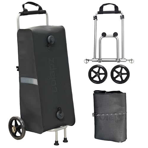 Colapz Wastemate Grey Waste Water Carrier with Trolley 40L - Space Saving Water Container for Caravans and Motorhomes - Compatible with Flexipipes
