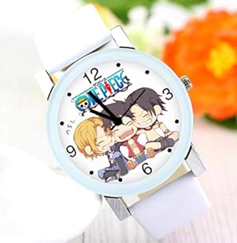 Amazon Co Jp ワンピース Onepiece 腕時計 時計 白 エース サボ ルフィ かわいい 腕時計