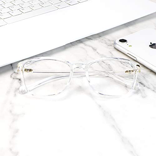 LifeArt Blue Light Blocking Glasses, Anti Eyestrain, Computer Reading Glasses, Gaming Glasses, TV Glasses for Women and Men, Anti Glare (Clear, No Magnification)