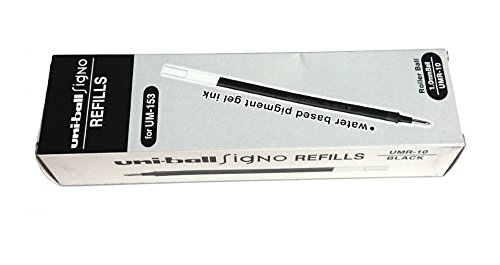 Uni-ball Refillminen UMR-10 12-pack, voor gelpen GEL IMPACT BROAD UM 153S (UM-153S) zwart