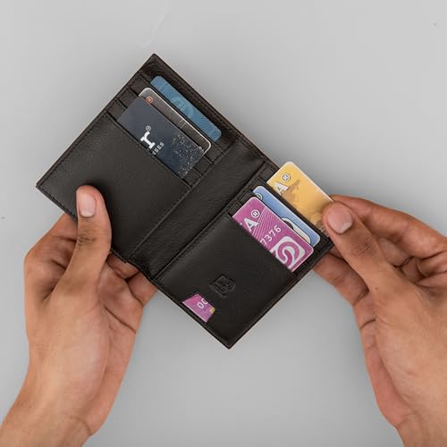 Image of Premium RFID Blocking Wallet for Men | Nappa Leather | Clear ID Window | 12 Card Slots | Money Pocket | Stylish | Durable Genuine Leather | Secure | Everyday Use