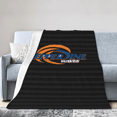 Pepperdine Waves University Blanket Large Luxury Fleece Soft Anti-Static Anti-Pilling Flannel Bed Blanket