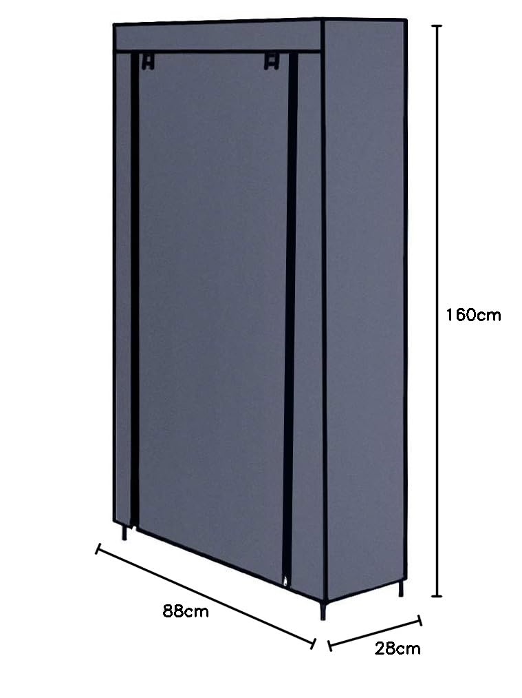Armoire à Chaussures Mondeer 9 étages - Tissu Non Tissé, Dimensions 88x28x160 Cm, Capacité 45 Paires, Grise