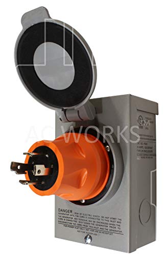Ac Works Generator To Transfer Switch 50Amp Inlet Box Adapter (L14-30 30Amp 4-Prong To Cs6364 Compact) #TOP6