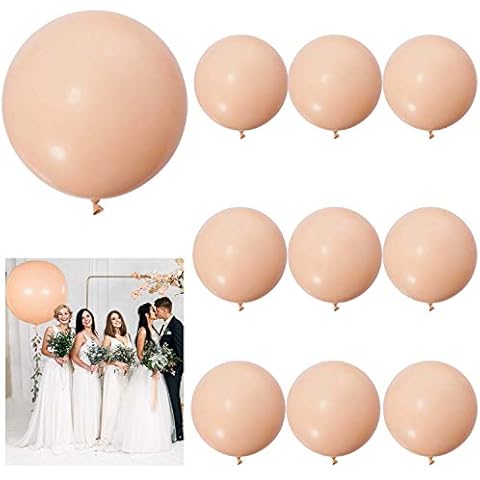 10 Pack 36 inch Blush Balloons - MeiMeiDa 36" Giant Latex Blush Balloons, 36" Big Balloons Matte Large Balloons for Peach Birthday Party, Wedding, Outdoor Events, Baby Shower Decorations (Round Shape) Cover
