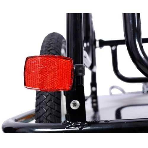 LuckyNote Foldable Bike Cargo Trailer with Universal Bike Hitch, Bicycle Wagon Trailer with 16" Wheels & Reflectors, Large Loading Bike Trailer Storage Cart