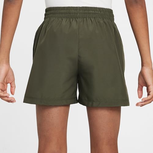Nike Multi Big Kids' Dri-FIT 4" Woven Shorts (Cargo Khaki/White, HJ3742-325)3