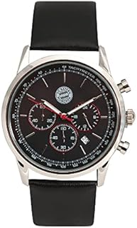 FC Bayern München Chronograph Lederarmband Herren Schwarz