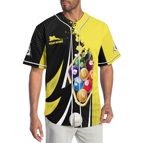 Customized Billiards Club Camiseta de Béisbol con Botones 3D Softball miniatura 6