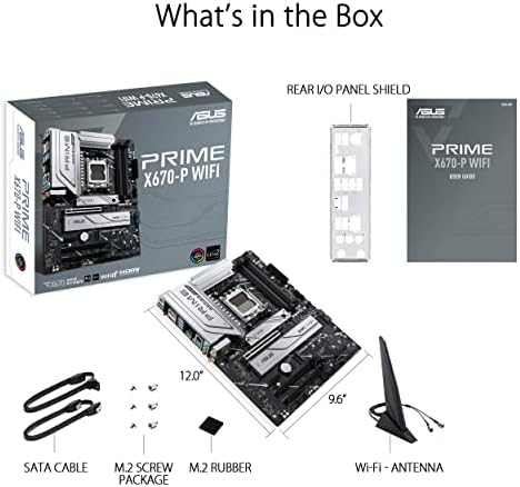 ASUS PRIME X670-P WIFI, an AMD X670 Ryzen AM5 ATX motherboard with three M.2 slots, DDR5, USB 3.2 Gen 2x2 Type-C®, USB4® support, WiFi 6 and 2.5Gb Ethernet