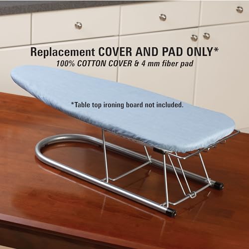 Household Essentials Tabletop Ironing Board Cover and Pad | Fits 30"-32" x 12" Boards | Silicone-Coated, One-Piece Cover with Bungee Cord Fit | Replacement Cover for Small Ironing Boards by Household Essentials - Image 5