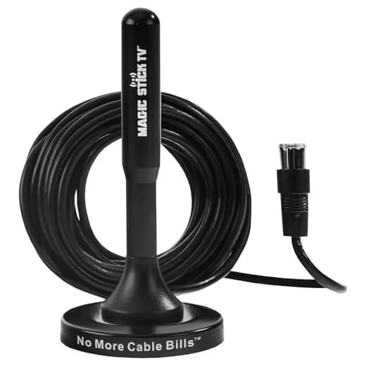 Magic Stick TV Antenna for Smart TV Indoor, Local Channels, MS-45MAX Black