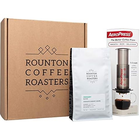 Rounton Coffee | Coffee Maker Gift Set with a 250g bag of Freshly Roasted Coffee | Complete Coffee Maker with 350 filters, scoop and stirrer | Espresso on the GO! (Coffee Beans) Cover