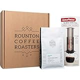Rounton Coffee | Coffee Maker Gift Set and 250g bag of Freshly Roasted Coffee | Complete Coffee Maker | 350 filters scoop & stirrer | Espresso on the GO!