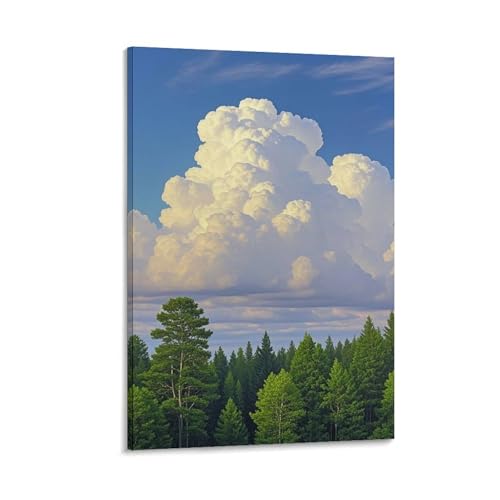 Toile murale nuage inspirante pour insuffler douceur et poésie dans votre salon