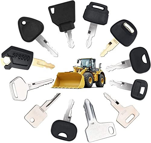 Taicols Engineering Lot De 12 Clés De Voiture, Pelleteuse, Clé De Rechange, Kit De Clés De Construction, kit De Clés Maîtres, Machines Et Pelleteuses, Clés D'allumage De Rechange Pour Pelleteuses Cover
