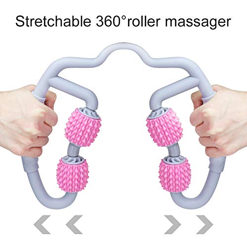 Sanlead Muscle Roller, Manual Trigger Point Massager Fit Rollers Pro Cellulite Massager, For Full Body Massage Leg, Forearm, Tennis & Golfer Elbow, Arm Soreness, Stiffness, And Pain Relief, Gift(Pink) #TOP1