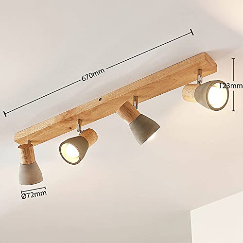 LED Plafonnier en béton 'Filiz' (Scandinave) en Gris en Pierre e. a. pour Chambre à coucher (à 4 lampes, E14) | Luminaire Plafonnier, Lampe Plafond, Eclerage Plafond, Eclairage Interieur - Image 7