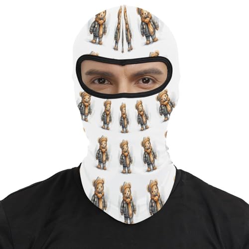 Pasamontaña térmico para hombre y mujer con estampado de oso, máscara facial para esquí, motocicleta y clima frío miniatura 2