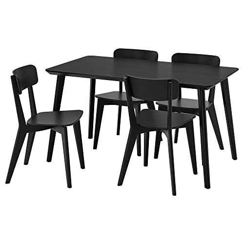 LISABO/LISABO - Mesa y 4 sillas, 140 x 78 cm, negro/negro