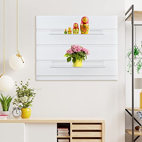 Vaipi 14 Pack Acrylic Slatwall Shelves Clear Slat Wall Accessories Plastic Floating Shelves For Wall Hanging Transparent Display Shelf Home Bathroom Shoe Stores Boutiques Supplies #TOP5