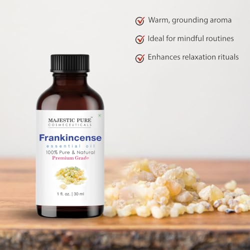 Image of Majestic Pure Essential Oil with Glass Dropper - 100% Pure and Natural - Essential Oils for Diffuser, Aromatherapy, Soap and Candle Making, Frankincense Essential Oil, Frankincense Oil, 1 Fl Oz