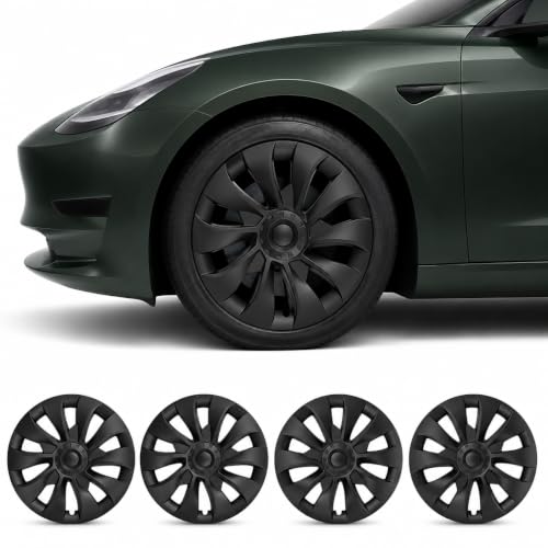 Image of AKSDSGA 4 PCS 18 Inch Wheel Cover Hubcaps for Tesla Model 3 2017–2023.09