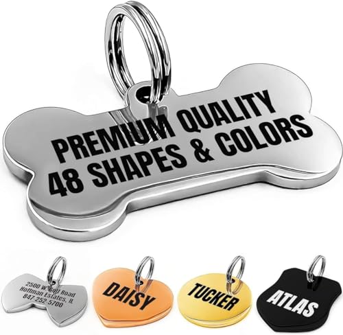 Zorweet Dog And Cat Id Tags Engraved For Pets Personalized Engraved And Personalized Stainless Steel Id Tags Custom Text Engraved On Both Sides cover