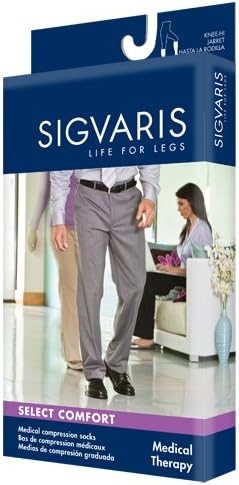 Sigvaris Select Comfort Calf, Small, Long, Mens BLACK 30-40mmHg