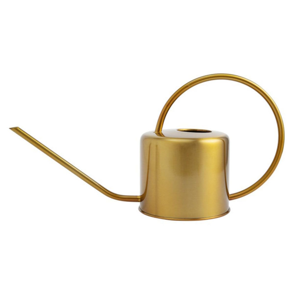 Toddmomy Regadera Metálica de Acero Inoxidable de 1300ml Diseño Portátil Fugas para Jardinería en Casa, Regadera Práctica y Clásica Color Dorado