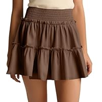 Gonne Estive Donna Leggera Gonna Jeans Elegante Minigonna Moda L'Estate Cotone con Quella Gonna Corta Ideale per I Viaggi Estivi Offerte del Giorno 2# Marrone M