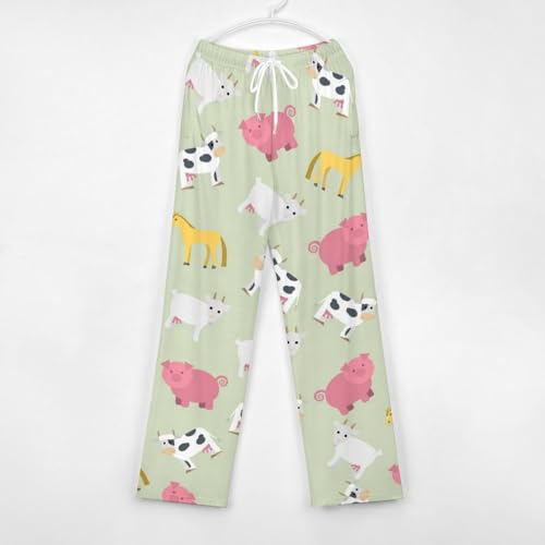 Vaches chevaux cochons bas de pyjama femme long en taille S